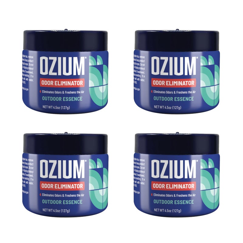 Ozium 4.5 Oz. 4 Pack Odor Eliminating Gel for Homes  Cars  Offices and More  Outdoor Essence  4 Pack - Image 1